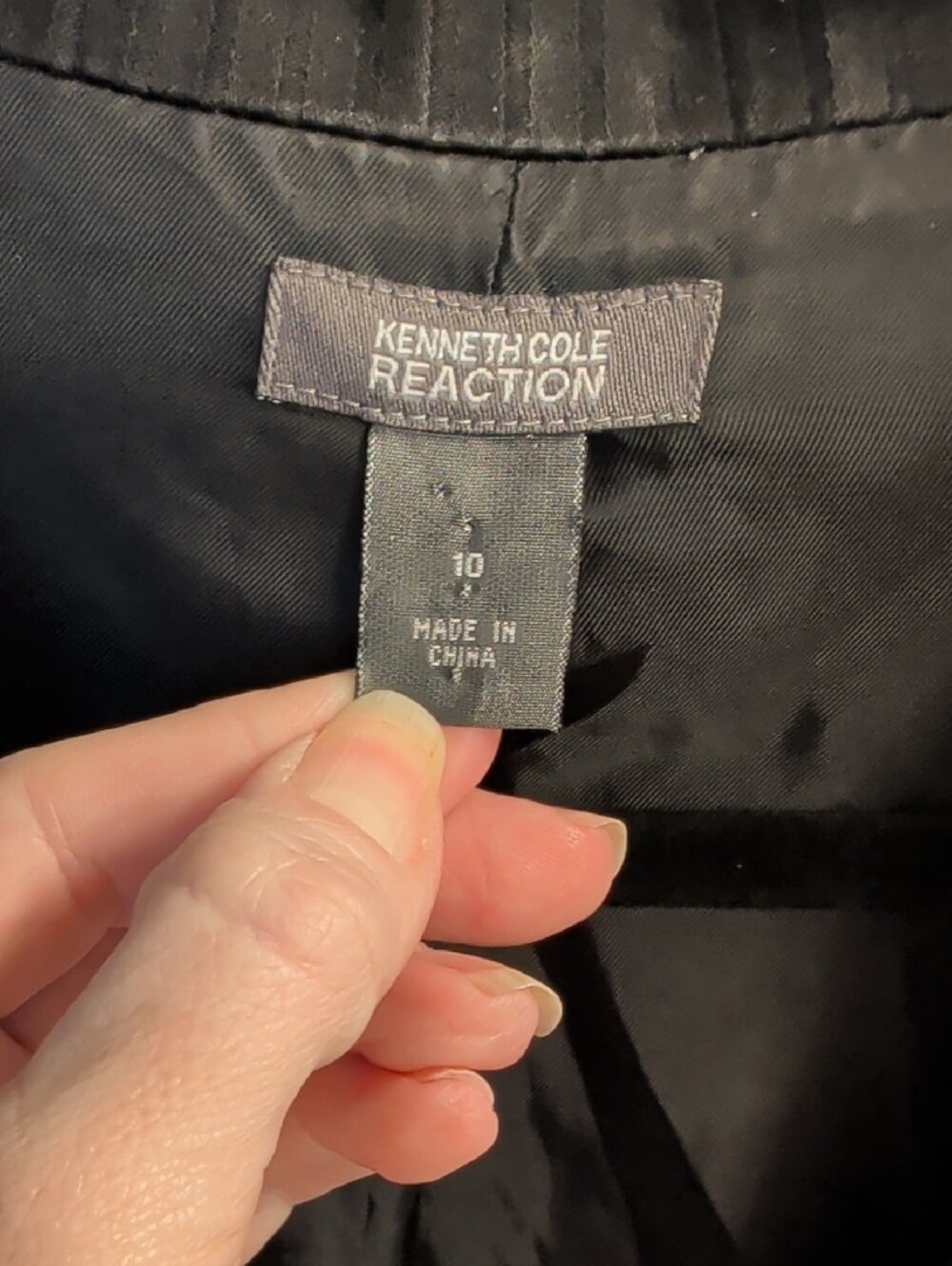 Kenneth Cole Reaction Black Short-Sleeve Pinstriped Blazer - Picture 2 of 4